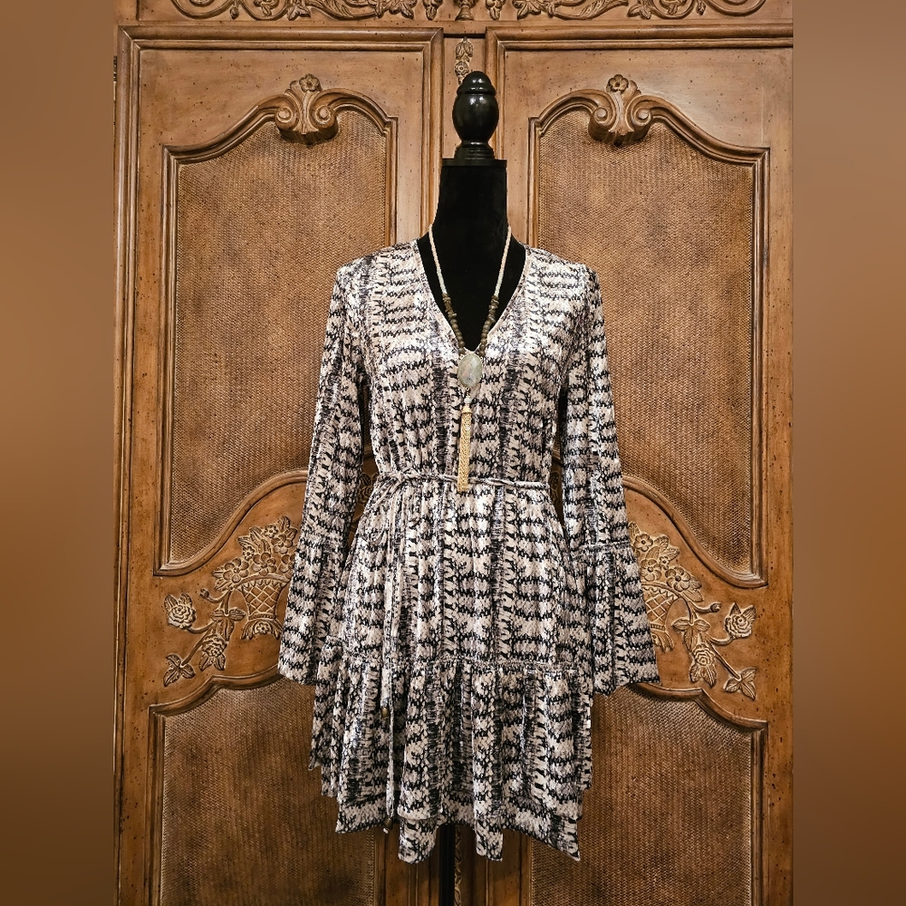 STORIA Velvet Snake Print Dress Size Medium